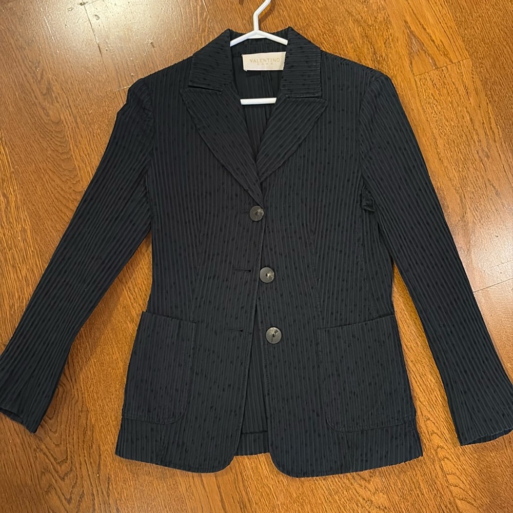 Black textured Valentino Roma dress jacket